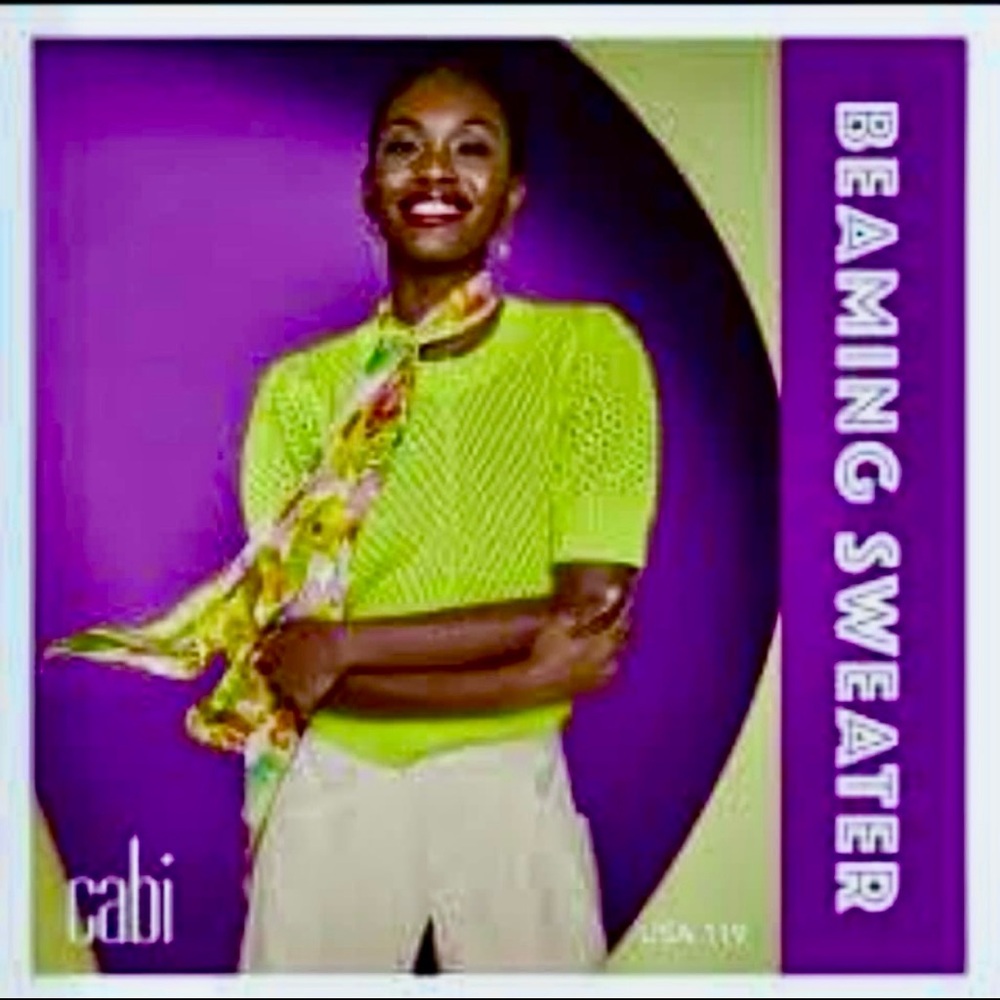 CAbi Beaming Sweater in Lemon Lime